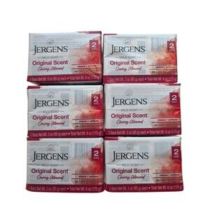 Jergens Mild Bar Soap Cherry Almond Original Scent, 12 Bars (2 Bars Each  Pack)